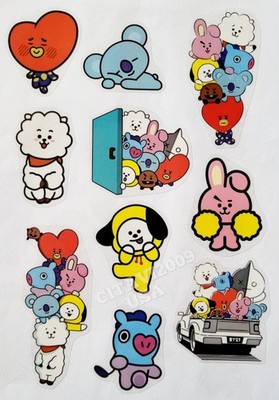 BT21 BTS STICKERS CARTOON WATERPROOF CLEAR DECAL KOREAN KPOP