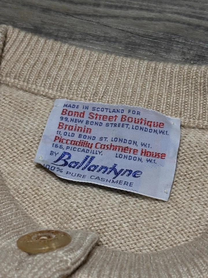 Ballantyne Sweater Women’s Size Small Vintage Tight Knit Cashmere Cardigan L/S  - Image 3 of 4
