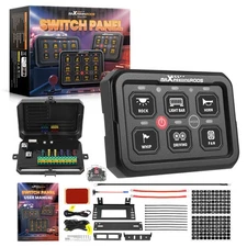 6 Gang RGB Touch Switch Panel For Universal Truck UTV ATV Boat 12V-24V 60A Max