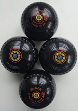 Henselite Classic Deluxe Lawn Bowls/Size 2M/Black&Red Rings+Emsmorn Carrier.