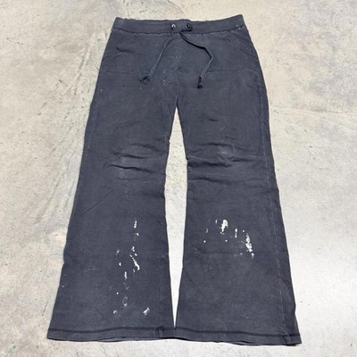 パンツ blackvaria flarepants y2k grunge archive Vintage Y2K Flare Sweatpants Mens L Black Faded Distressed