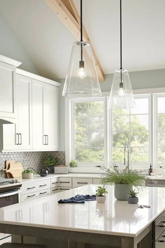 Hinkley Vance 13"W Polished Nickel and Glass Pendant Light - Picture 10 of 10