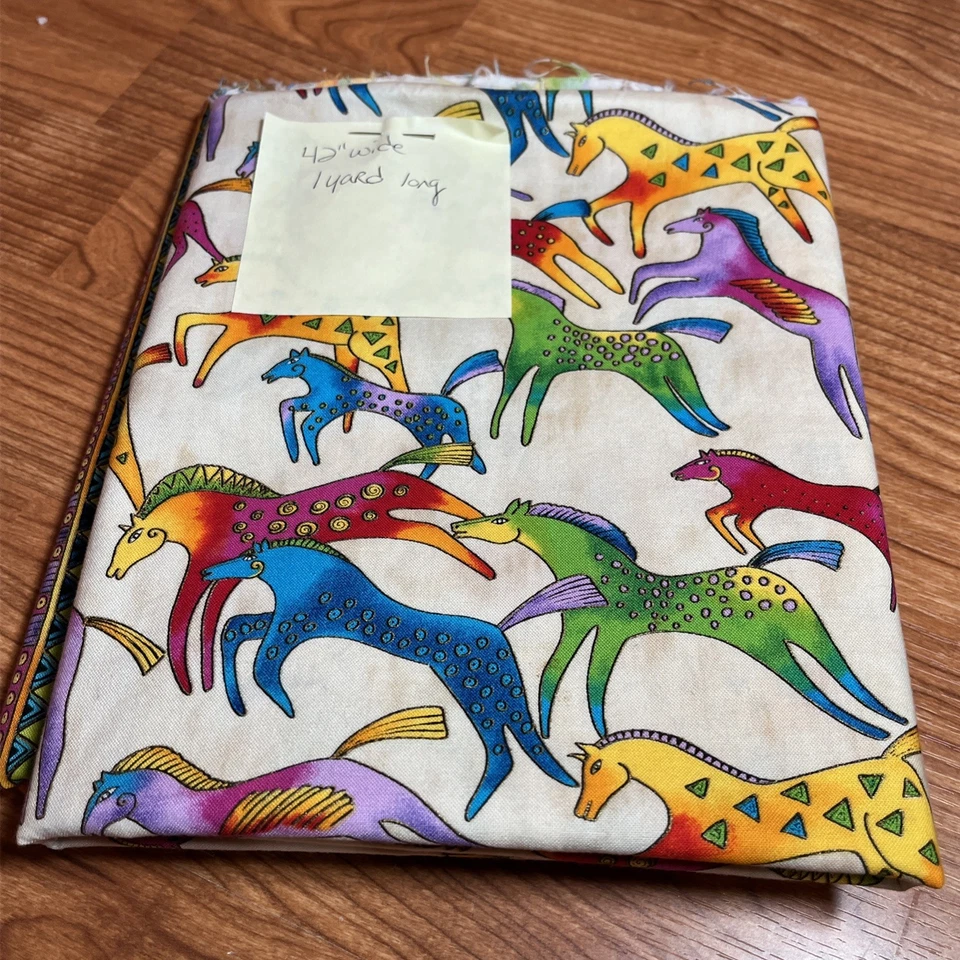 Ткань Laurel Burch МИФИЧЕСКИЕ ЛОШАДИ для ClothWorks фиолетовая яркие цвета 2 ярда - Изображение 4 из 4