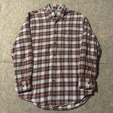 Orvis Luxury Flannel Shirt Men s Medium Long Sleeve Button Up Plaid 100 Cotton