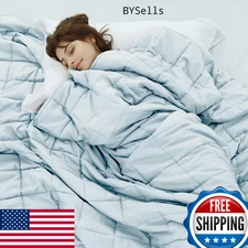 Weighted Idea Weighted Blanket Adult 20lbs 60x80 Baby Blue Breathable Cooling
