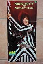 Nikki Sixx Signed Autographed Motley Crue Magazine Poster 1986 Theatre of Pain