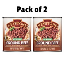 Keystone All Natural Ground Beef 28oz Can   2 Pack Fully Cooked Premium Meat