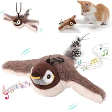 USB Interactive Flying Bird Cat Toys Electronic Pet Moving Simulation Sparrow US