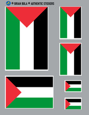 6 pcs Palestine Flag Sticker Sheet Multi Size 4x6, 3x4.5, 2x3 2 and 1x1.5 2 