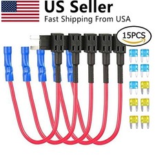 15PCS Fuse TAP Adapter Kit 12V 15 Amp 20Amp C...