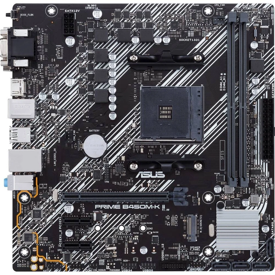 Asus PRIME B450M-K II Mainboard Attacco (PC) AMD AM4 Fattore di forma - Immagine 3 di 4