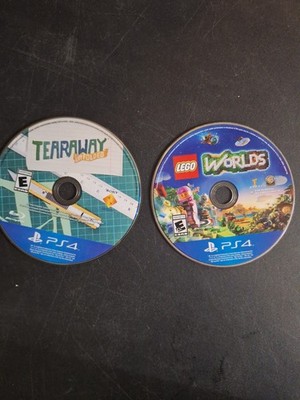 Tearaway Unfolded & Lego Worlds (Playstation 4, PS4) 2 Game Bundle Disc Only