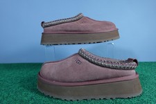 UGG Tazz Shoes Womens Size 8 Pink Suede Shearling Platform Slippers Clog