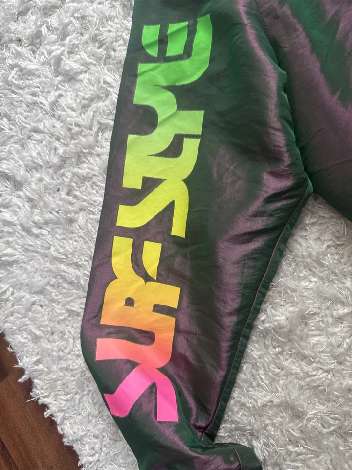 Vintage Surf Style Windbreaker Jacket S Iridescent 1/4 Zip Deadstock NEW T398 - Image 3 of 4