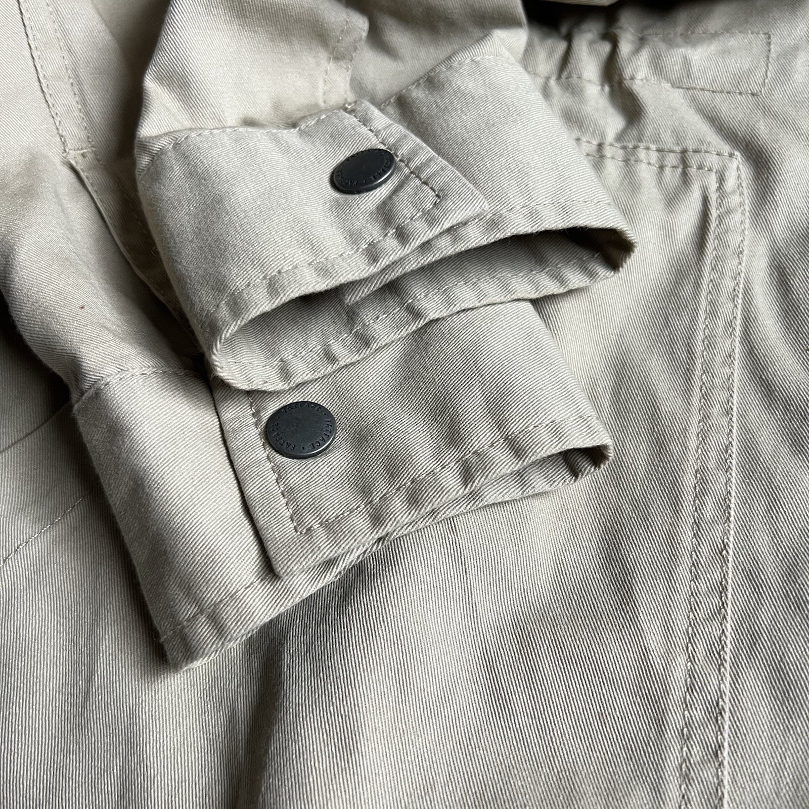 FatFace Military Field Jacket Size 6 Beige Utility Cotton Zip Up Coat image 7
