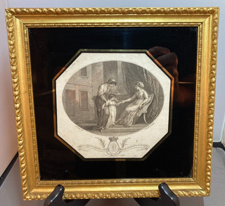 1785 era Antique stipple engraving F. Bartolozzi Framed Free Mason's School