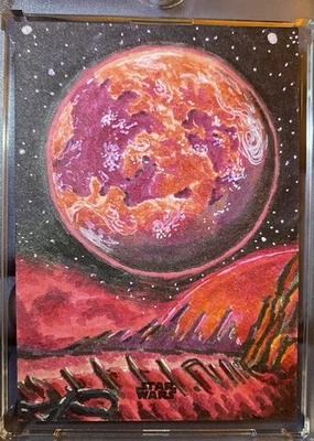 Topps Star Wars Finest Sketch Mustafar By Limuel Pinzon Artist Signed 1/1 - Image 1 of 2
