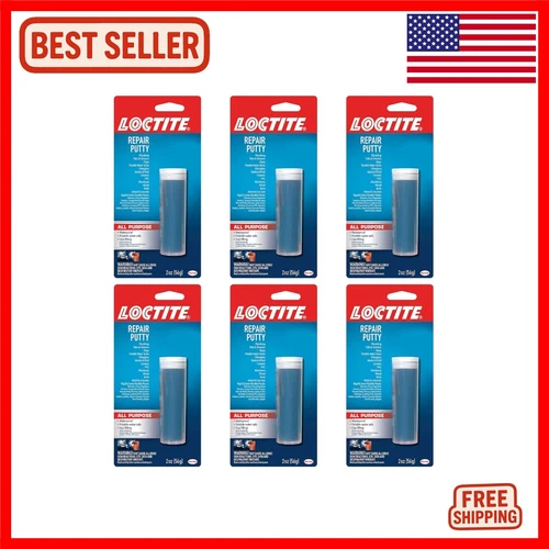 Epoxy Multi-Purpose Repair Putty, 2 oz Stick, 6 Pack - Waterproof & Versatile