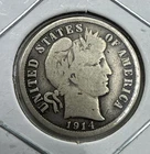 1914 Silver Mercury Dime, VG Condition