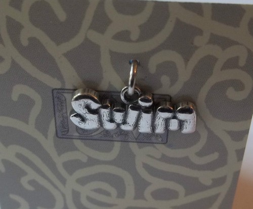 Sterling Silver 9x20mm Whimiscal Says SWIM Charm - Picture 2 of 2