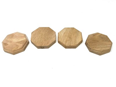 32 mm massiv Eiche Achteck Ständer Rohling Holz Deko Sockel Basteln Plakette Schild