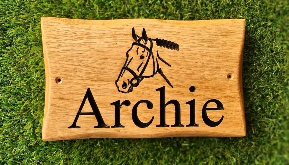 Personalised Horse Name Sign Oak Plaque Stable Door Name Plate Equestrian Gift - Image 4 of 4