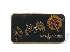 Vintage 80s Def Leppard Pyromania Black Enamel Pin