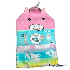 Kids unicorn hooded towel beach pool . E6