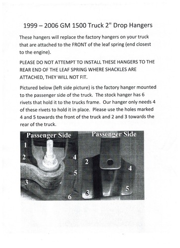 4" Drop Kit Rear Shackles & Hangers Fits 1999-06 Chevy Silverado 1500 GMC Sierra - Picture 16 of 24