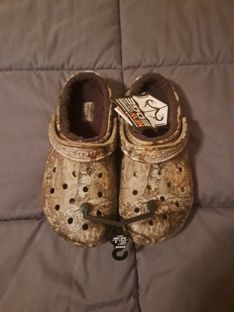 Mens Camo Fur Lined Crocs Crocs Unisex Classic Lined Realtree Edge