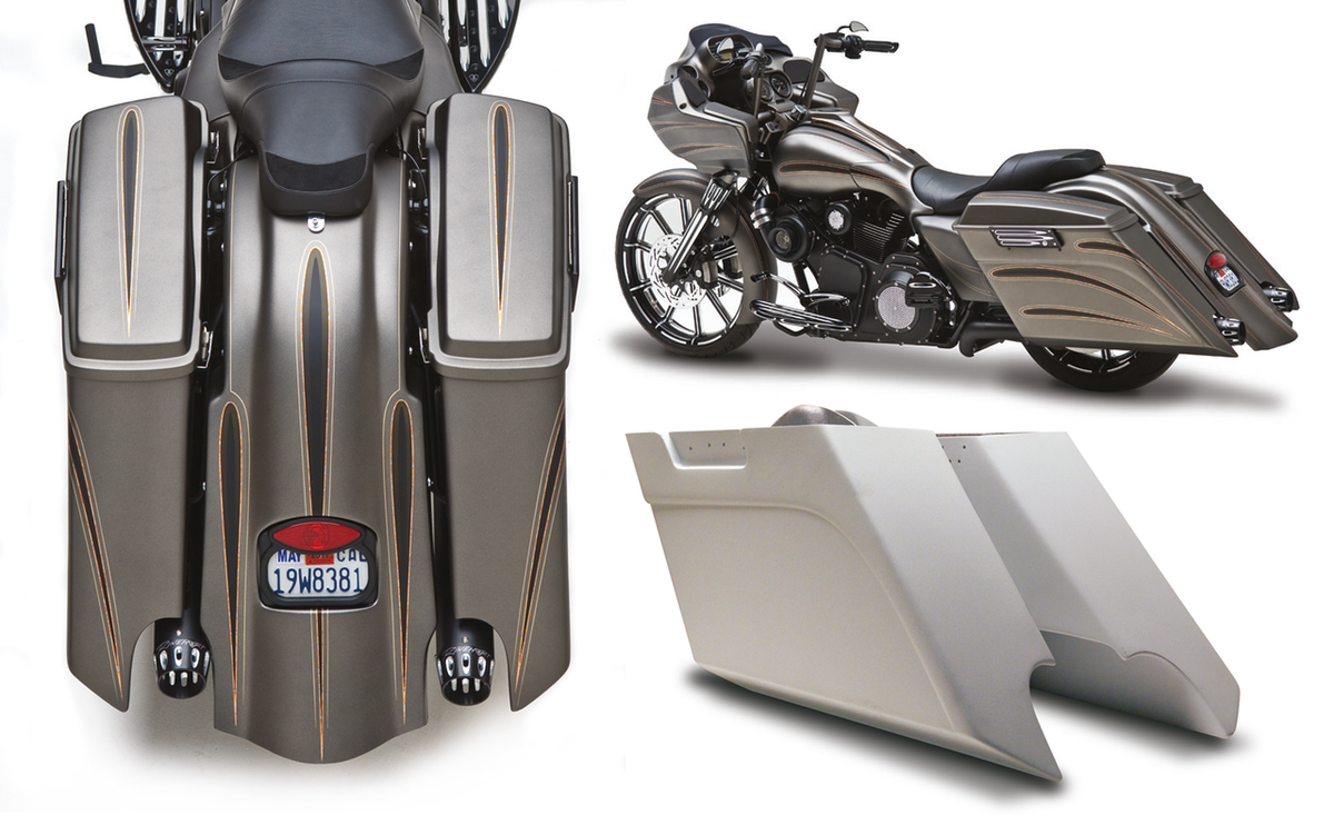 Arlen Ness Down-N-Out Stretched Saddlebags Fenders 09-Up UK