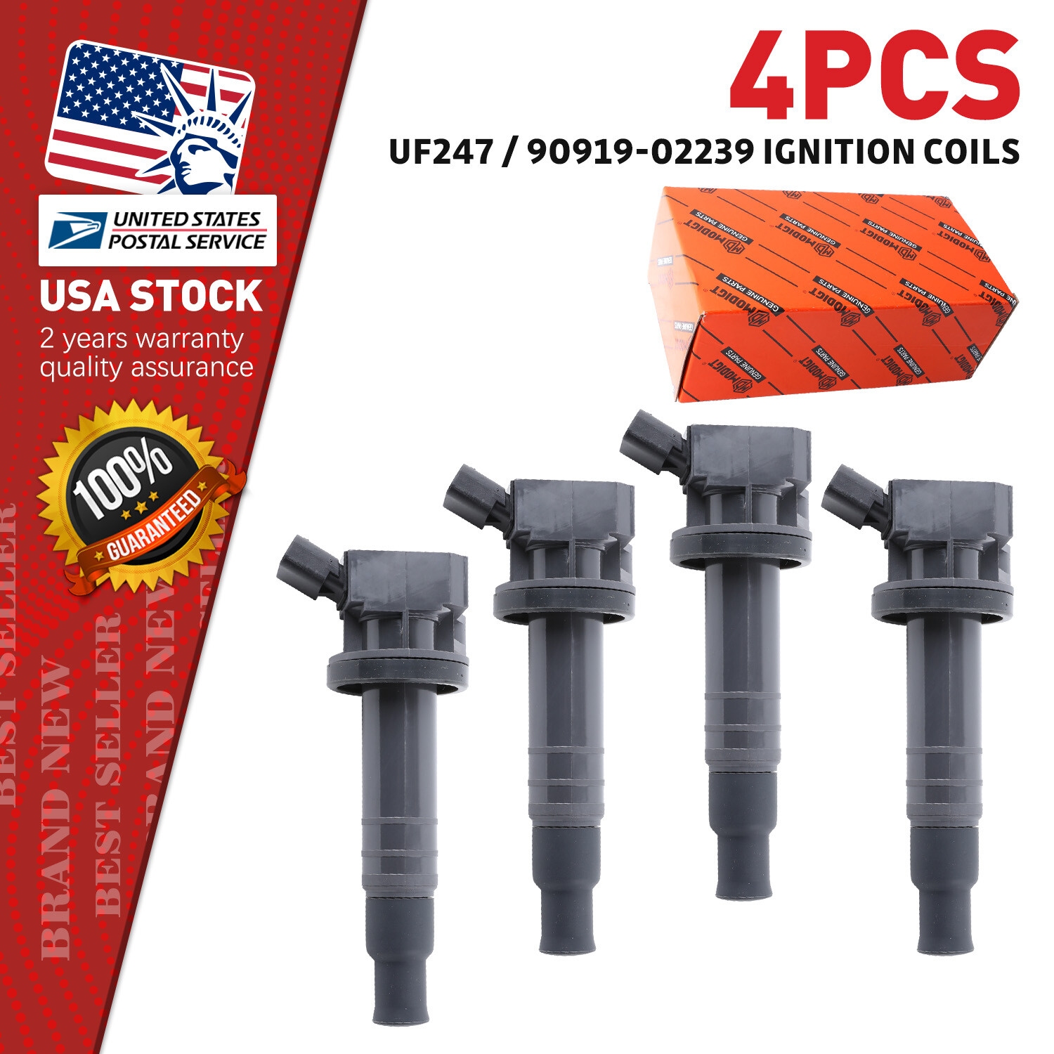 High Performance 4X Ignition Coil for Toyota Corolla Celica Matrix 1.8L L4 UF247