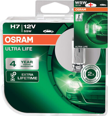 Osram H7 12V 55W Ultra Life 2pcs + W5W LL