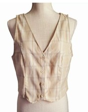 Divided H&m Sz M Womens Plaid Vest Button Up