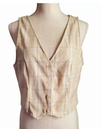 DIVIDED H&M Sz M Womens Plaid Vest Button Up