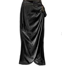 J. Peterman Size 14 'It's Your Moment' Black Silk Skirt 5827 NWOT