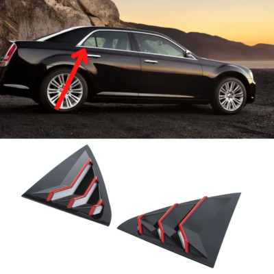 For Chrysler 300 300C Accessories 2011-2022 Real Window Louver Shutter Black ABS