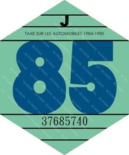 vignette 1985 pour valorisation année production PEUGEOT RENAULT CITROEN ALFA
