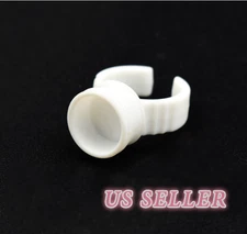 100 pcs White Pigment Glue Ring cup Tattoo Ink Holders For Semi Permanent Tattoo