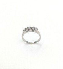 TRILOGY CON 5 ZIRCONI IN ARGENTO 925 RODIATO IN ORO BIANCO 18 KT