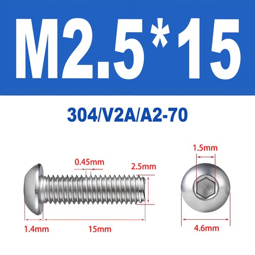 Linsenkopfschrauben Edelstahl A2 V2A ISO 7380 M1.6 M2 M2.5 M3 M4 Innensechskant - Bild 51 von 126