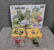 Jigsaw Puzzle Dinosaur Themed Track Set With Car And Accessories, Ages 3, New