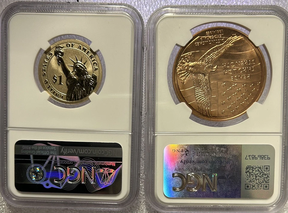 2016 C&C Ronald Reagan NGC Reverse PF 69 & Bronze Medal MS 69 RD - Image 2 of 4