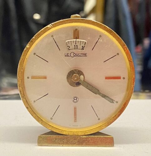 VINTAGE LeCoultre 8 DAYS ALARM TRAVEL CLOCK #101. Repair or Parts - Picture 4 of 12