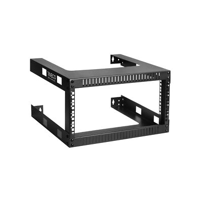RIVECO 4U 19'' Wall Mount Network Rack   17.7'' Deep 2 Post Open Frame Cabin