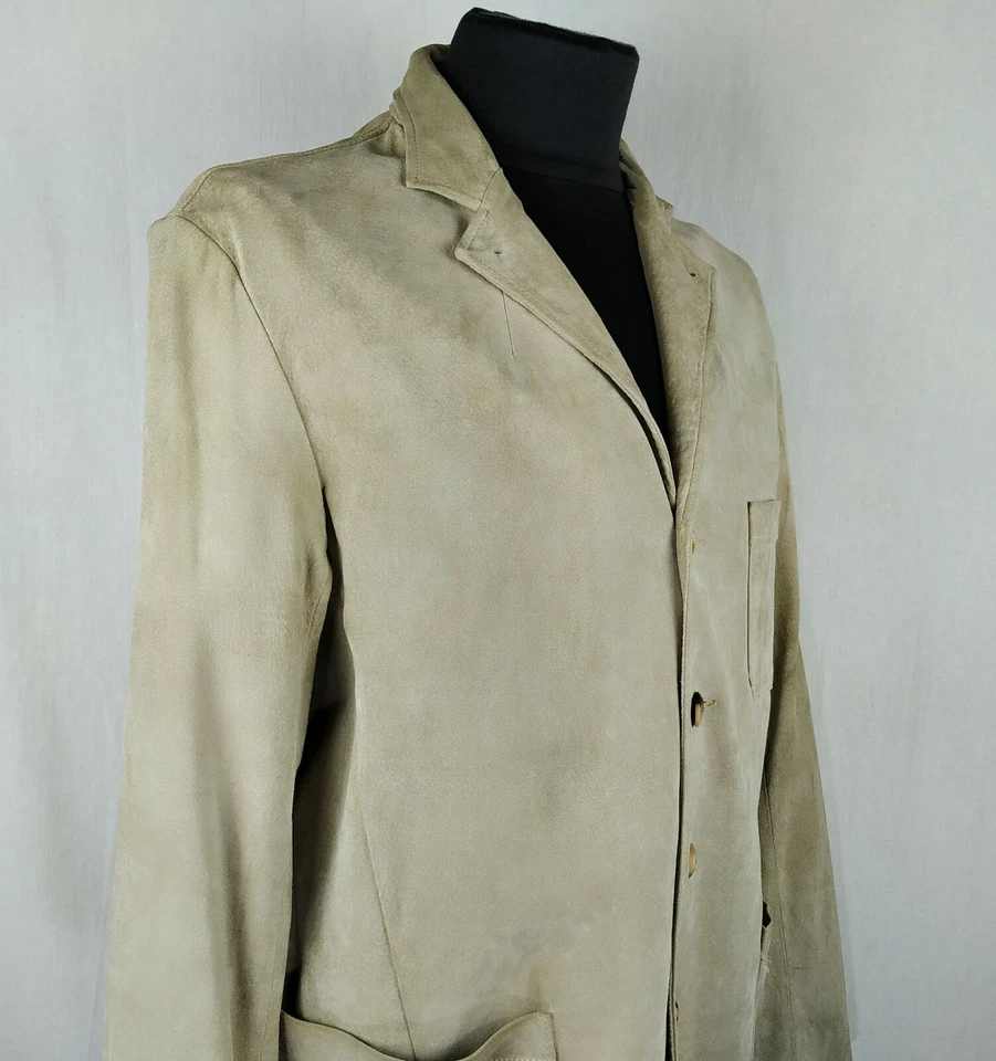 Cerruti джинсы кожаная куртка пальто бежевый 52 - Изображение 2 из 4