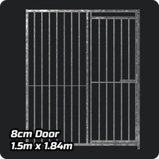 Dog Run Panel 1.5 x 1.84m - Right Door 8cm Gap - Heavy-Duty Galvanised