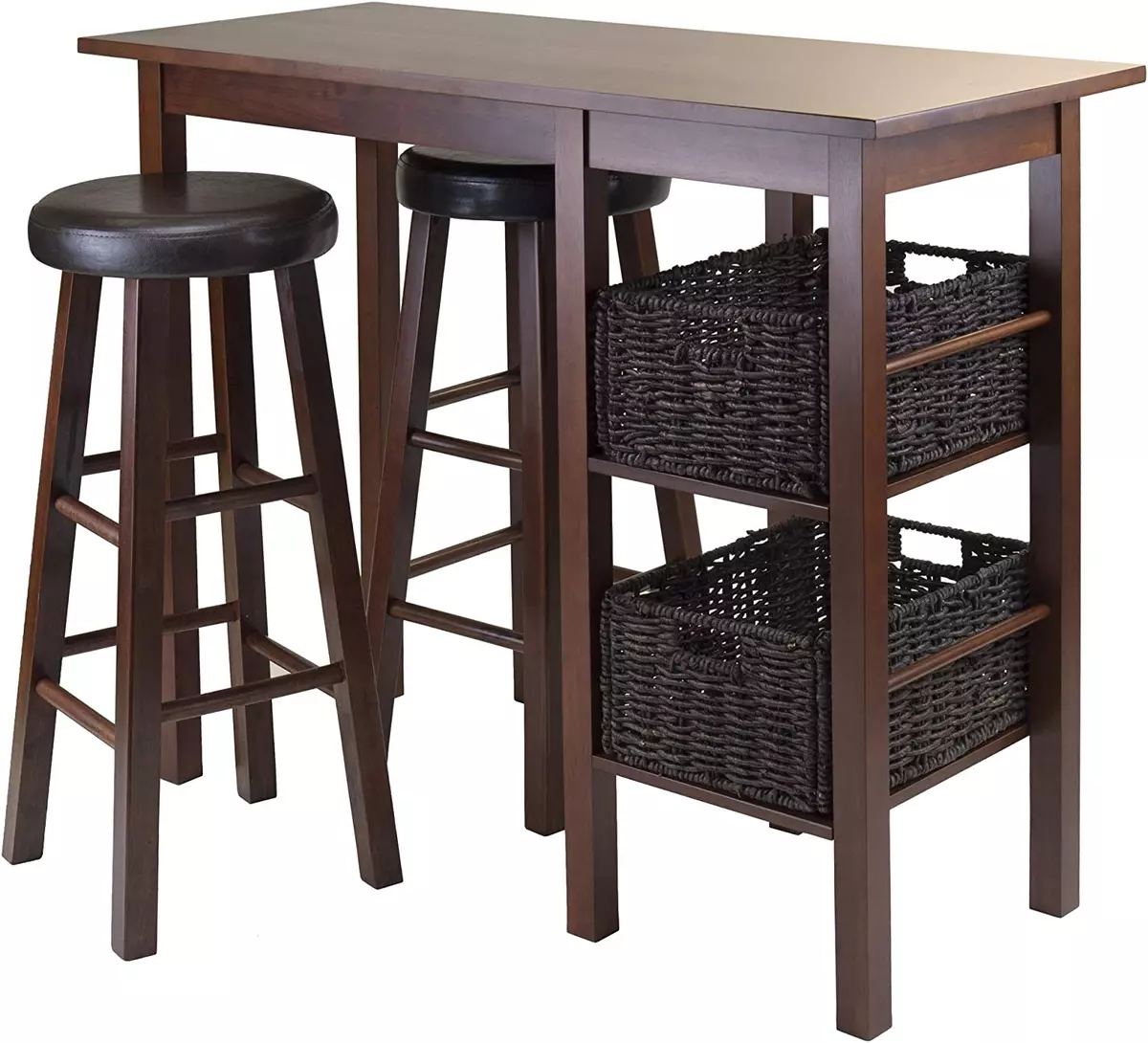 Winsome Alex 5 PC Set Snack Table Walnut eBay