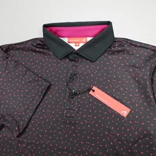 Redvanly Arcadia Golf Polo Shirt Tuxedo Black Geometric Rugby R2389 Men's Size M