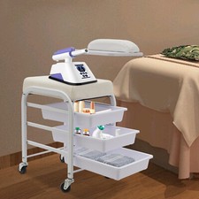 Mobile Beauty Salon Nail Cart With 3-tier Drawers 4 Universal Wheels Pedicure